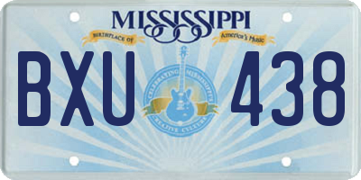 MS license plate BXU438