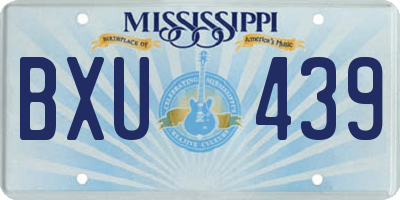 MS license plate BXU439