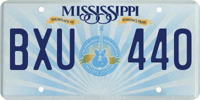 MS license plate BXU440