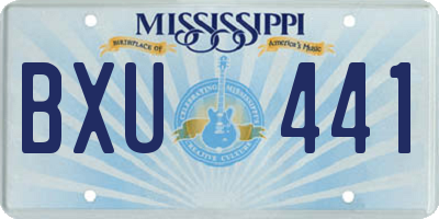 MS license plate BXU441