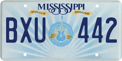 MS license plate BXU442