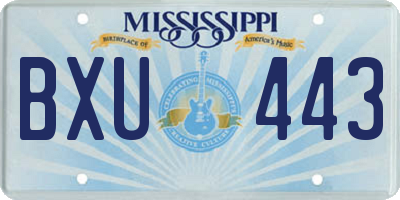 MS license plate BXU443