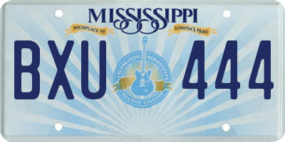 MS license plate BXU444