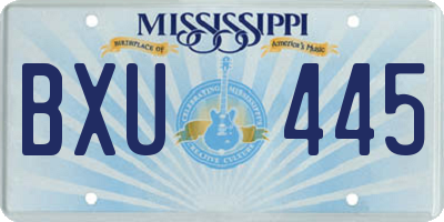 MS license plate BXU445