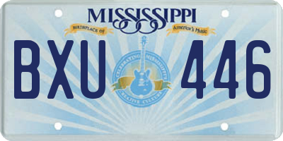 MS license plate BXU446
