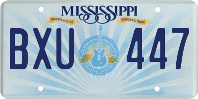 MS license plate BXU447