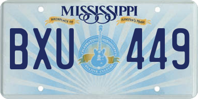 MS license plate BXU449