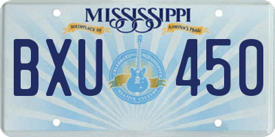MS license plate BXU450