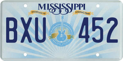 MS license plate BXU452