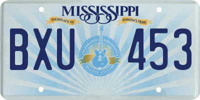 MS license plate BXU453