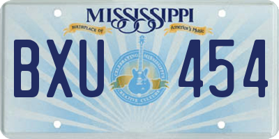 MS license plate BXU454
