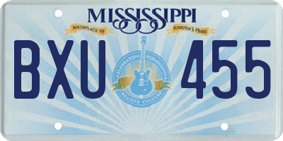 MS license plate BXU455