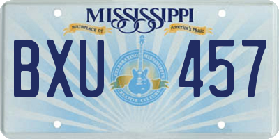 MS license plate BXU457