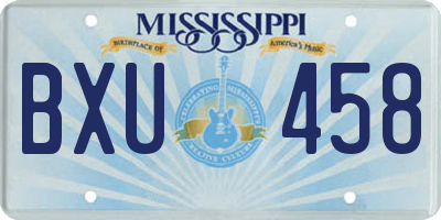 MS license plate BXU458