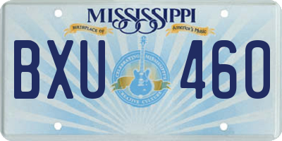 MS license plate BXU460