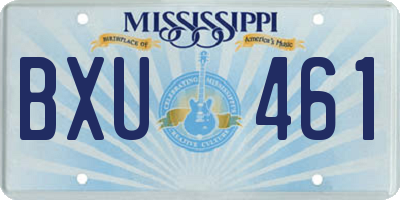 MS license plate BXU461