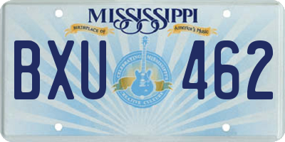 MS license plate BXU462