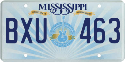MS license plate BXU463