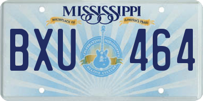 MS license plate BXU464