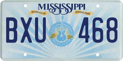 MS license plate BXU468