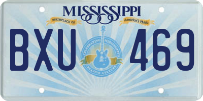 MS license plate BXU469