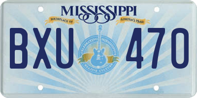 MS license plate BXU470
