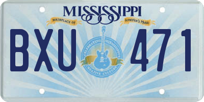 MS license plate BXU471