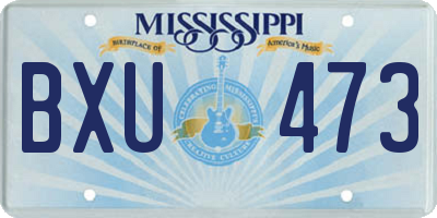 MS license plate BXU473
