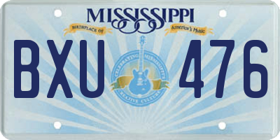 MS license plate BXU476