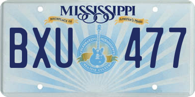MS license plate BXU477