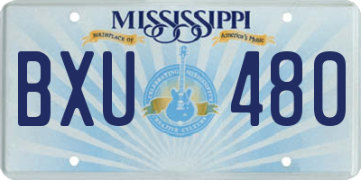 MS license plate BXU480