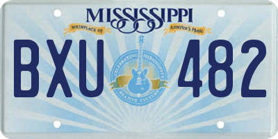 MS license plate BXU482