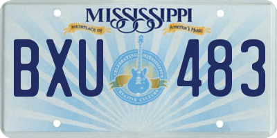 MS license plate BXU483