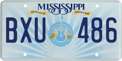 MS license plate BXU486