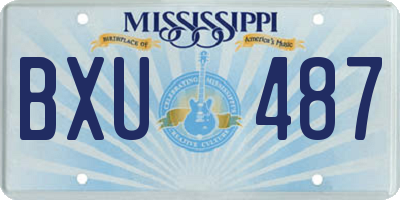 MS license plate BXU487