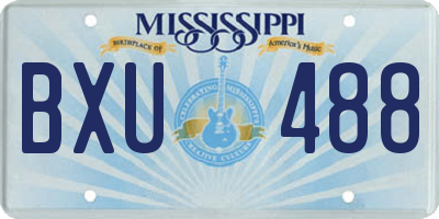 MS license plate BXU488