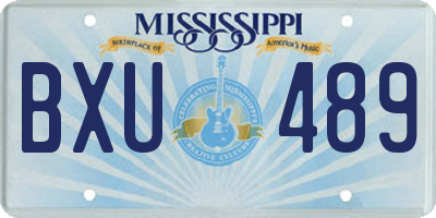 MS license plate BXU489