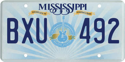MS license plate BXU492