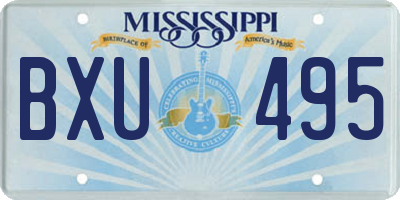 MS license plate BXU495
