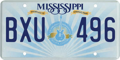 MS license plate BXU496