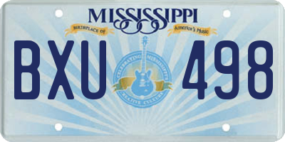 MS license plate BXU498