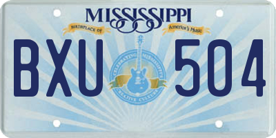 MS license plate BXU504