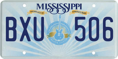 MS license plate BXU506