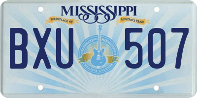 MS license plate BXU507