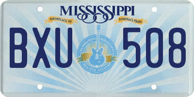 MS license plate BXU508