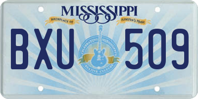 MS license plate BXU509