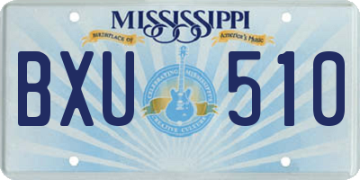 MS license plate BXU510