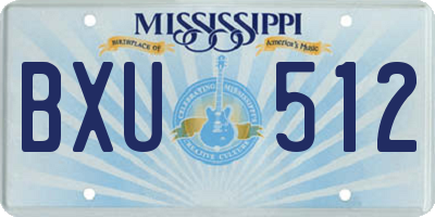 MS license plate BXU512
