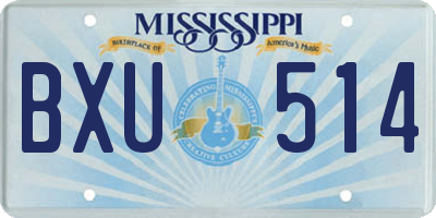 MS license plate BXU514
