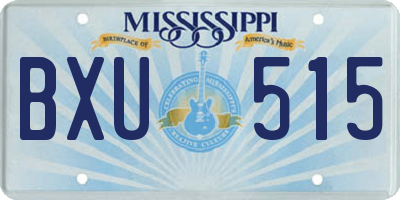 MS license plate BXU515